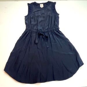 CINQ A SEPT Lenore Sleeveless Ruffle Dress Womens SZ XXS Navy Blue *SURFACE FLAW